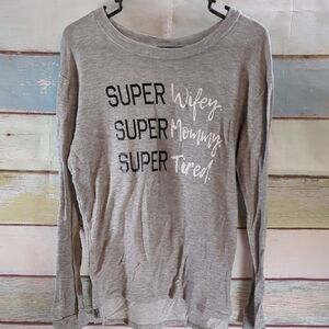 Gray Long Sleeve Soft Graphic Tee